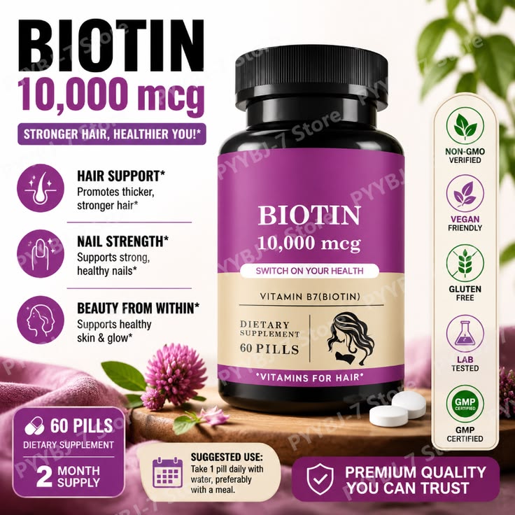 High Potency Biotin Hair Growth Supplements & Vitamins Collection | Premium Collagen, Keratin & Zinc Complex Gummies, Capsules & Serum for Stronger Hair, Glowing Skin & Nails
