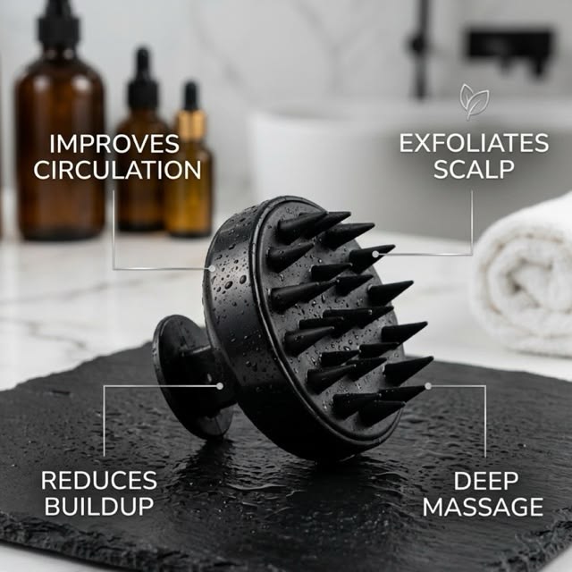Silicone Hair Scalp Massager & Shampoo Brush Collection | Premium Dandruff Remover, Wet & Dry Scalp Care Exfoliator & Ergonomic Hair Brush for All Hair Types