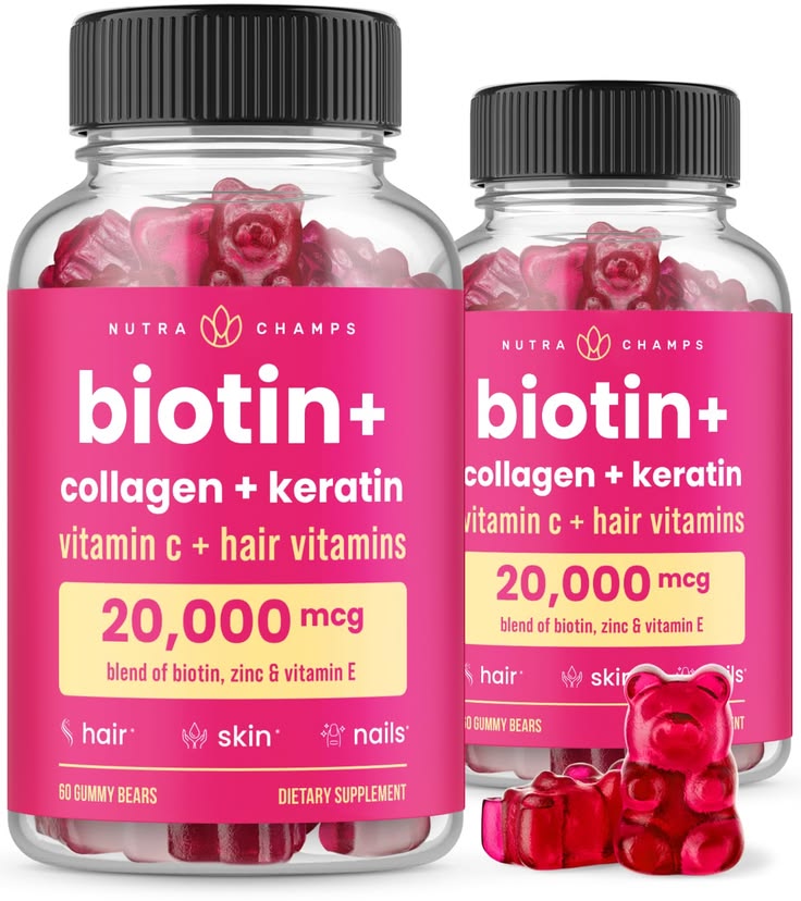 High Potency Biotin Hair Growth Supplements & Vitamins Collection | Premium Collagen, Keratin & Zinc Complex Gummies, Capsules & Serum for Stronger Hair, Glowing Skin & Nails