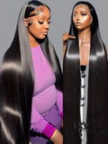 13x4 HD Bone Straight Human Hair Wig – 16 x 20 / 22 x 26 Inch Silky High Luster Glueless Frontal Wig