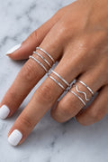 Ultimate Luxury Silver Stackable Ring Set - Mega Jewelry Collection