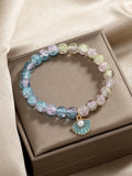 Ocean Breeze Pastel Cracked-Glass Mermaid Pearl Bracelet