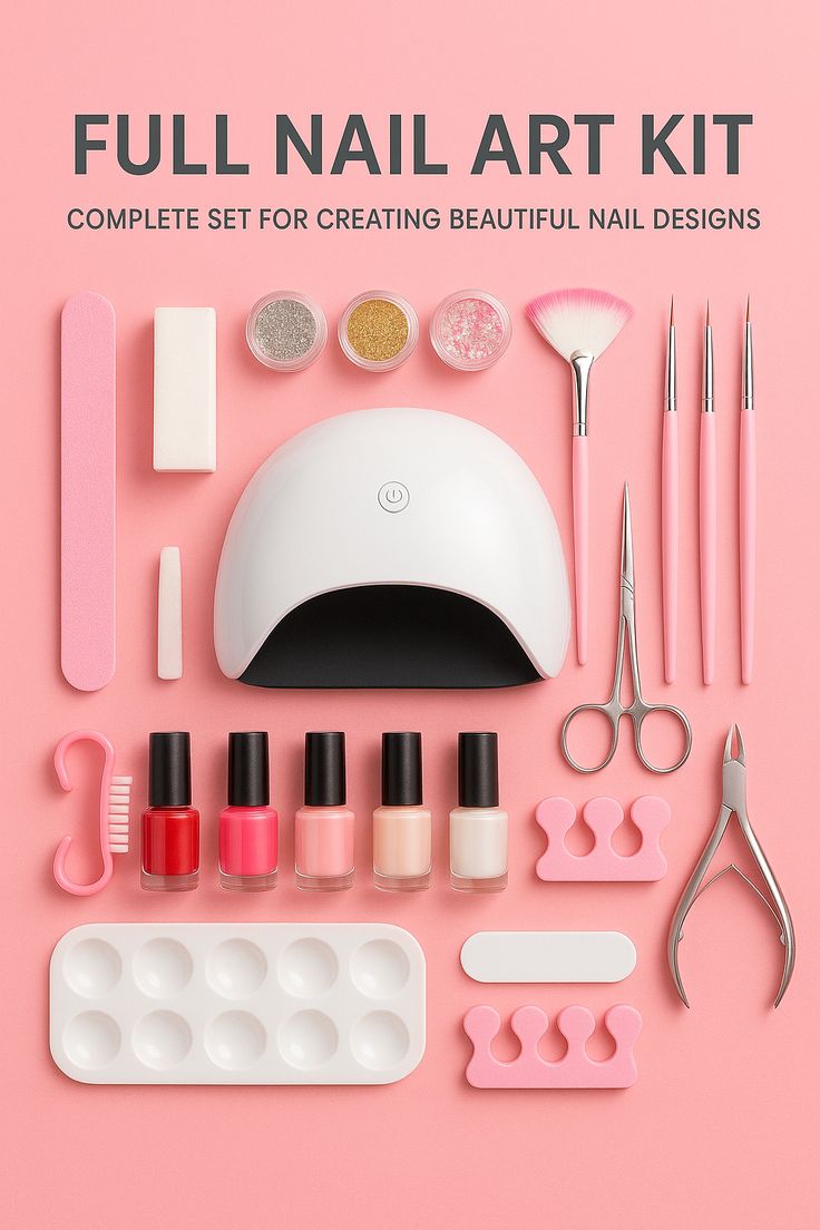 Ultimate Professional Acrylic & Poly Gel Mega Nail Kit with UV LED Lamp