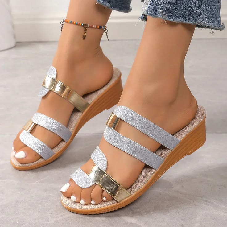 Women's Summer Sandals Collection | Comfort Platform Wedge Slippers, Elegant Strap Open Toe Slides, Boho Bow Flat Sandals & Chunky Beach Footwear