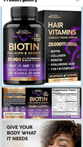 High Potency Biotin Hair Growth Supplements & Vitamins Collection | Premium Collagen, Keratin & Zinc Complex Gummies, Capsules & Serum for Stronger Hair, Glowing Skin & Nails