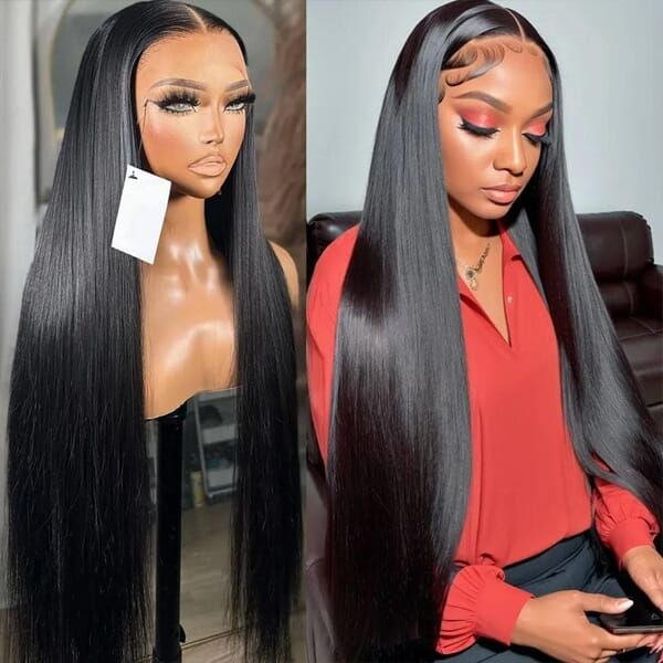 13x4 HD Long Straight Lace Frontal Wig – 16 x 20 / 22 x 26 Inch Glueless Human Hair Wig