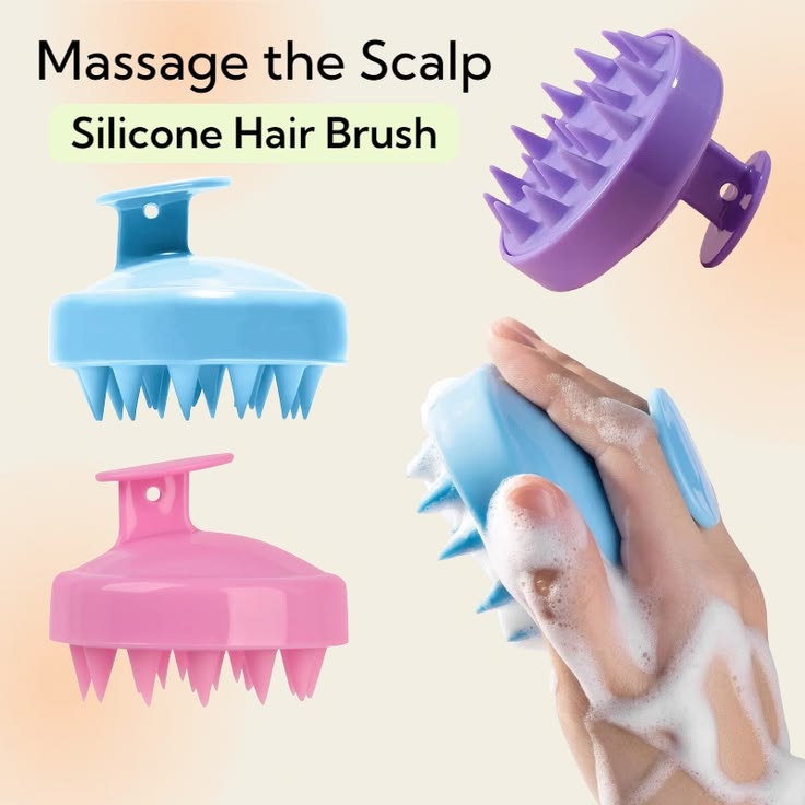Silicone Hair Scalp Massager & Shampoo Brush Collection | Premium Dandruff Remover, Wet & Dry Scalp Care Exfoliator & Ergonomic Hair Brush for All Hair Types