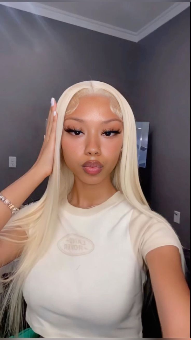 16×6 Premium 613 Platinum Blonde Straight Lace Frontal Wig – Luxury Virgin Human Hair, Glueless Pre-Plucked HD Lace Unit